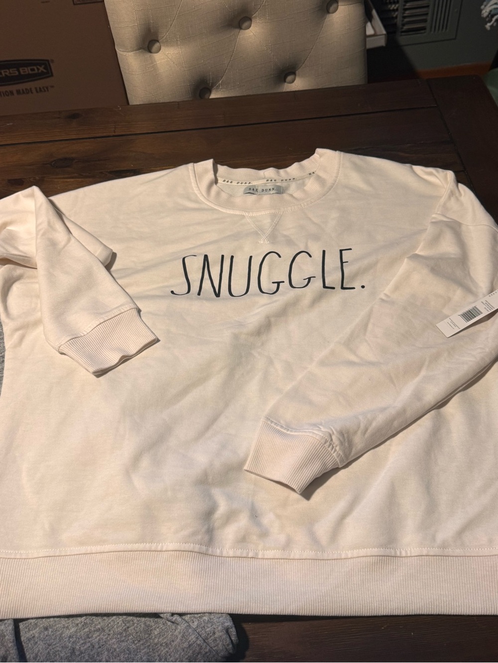 Women’s PJ’s Rae Dunn "Snuggle" Cream Sweatshirt + Nadine West bottoms-large NWT